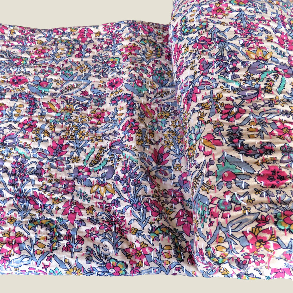 Ditsy Floral Kantha Bed Cover & Throw - 21