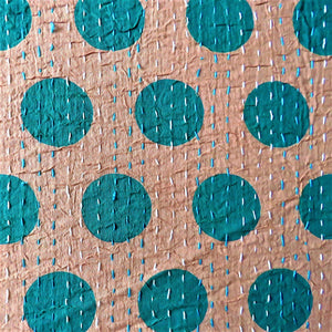 Green Spotty Kantha Bed Cover & Throw - 29