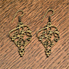 Large, ornate, handmade pure brass, swirl and beaded drop earrings designed by OMishka.