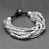 Handmade chunky nickel free silver, mixed cube, round and barrel beaded bracelet designed by OMishka.