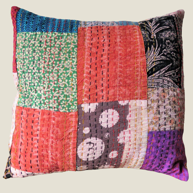 Recycled Patchwork Kantha Cushion Cover - 03