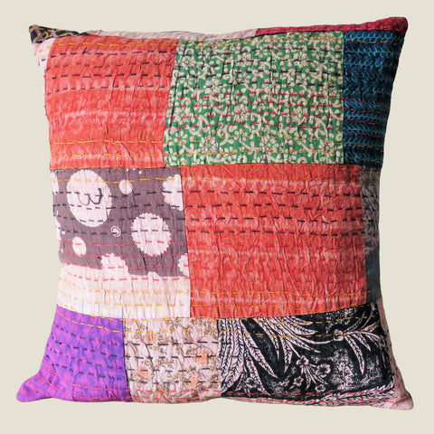 Recycled Patchwork Kantha Cushion Cover - 04