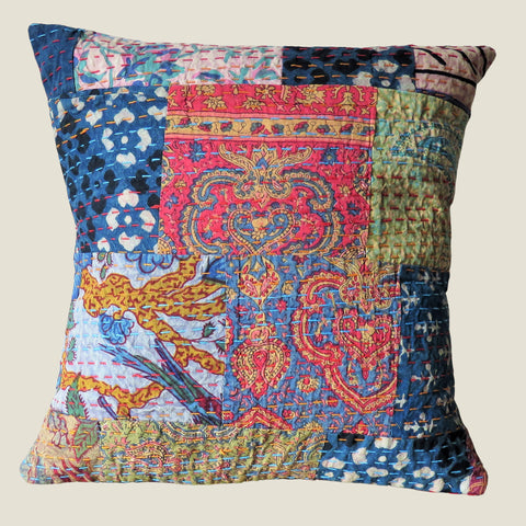 Recycled Patchwork Kantha Cushion Cover - 36