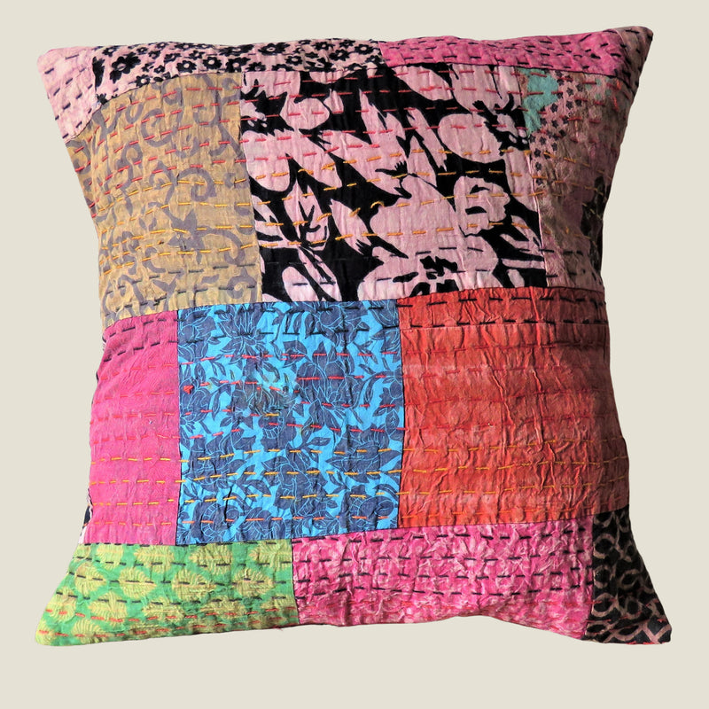 Recycled Patchwork Kantha Cushion Cover - 05