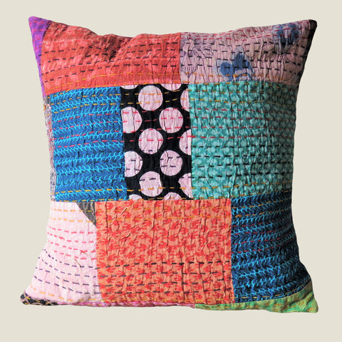 Recycled Patchwork Kantha Cushion Cover - 04