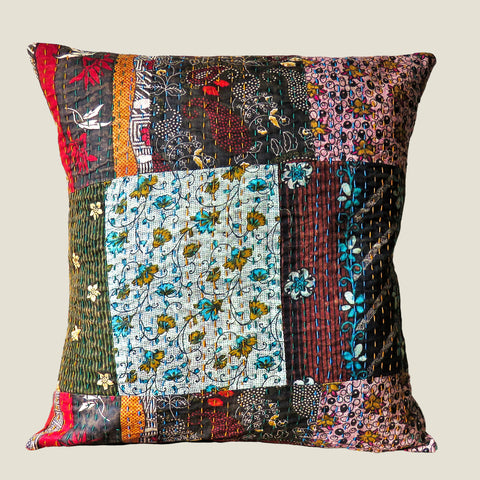 Recycled Patchwork Kantha Cushion Cover - 24