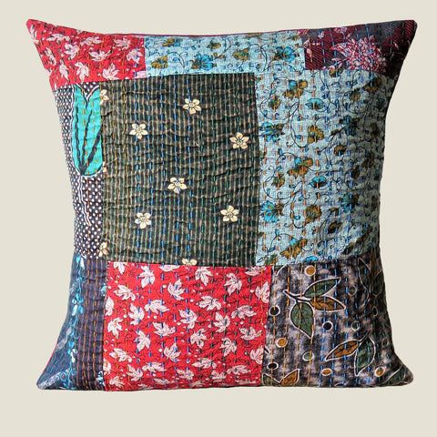 Recycled Patchwork Kantha Cushion Cover - 20