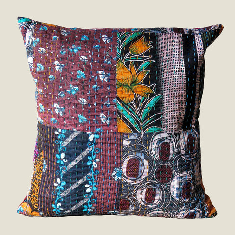 Recycled Patchwork Kantha Cushion Cover - 24