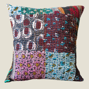 Recycled Patchwork Kantha Cushion Cover - 26