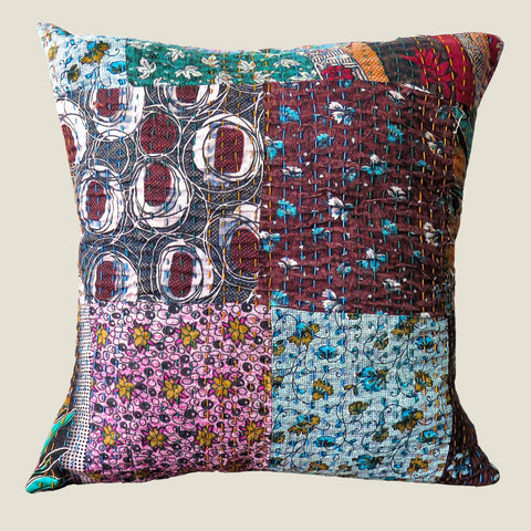 Recycled Pink Patchwork Cushion Cover - 09