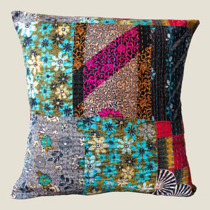 Recycled Patchwork Kantha Cushion Cover - 28