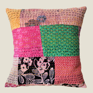 Recycled Patchwork Kantha Cushion Cover - 34