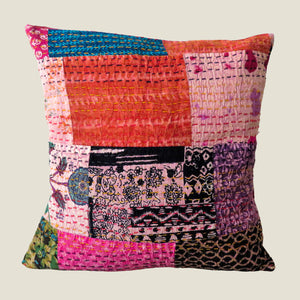 Recycled Patchwork Kantha Cushion Cover - 36