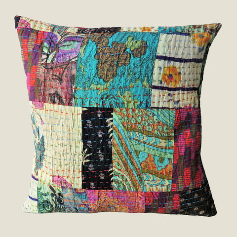 Recycled Patchwork Kantha Cushion Cover - 75
