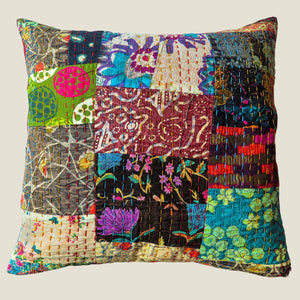 Recycled Patchwork Kantha Cushion Cover - 39