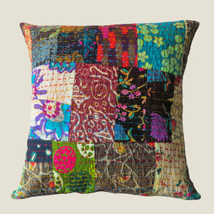 Recycled Patchwork Kantha Cushion Cover - 39