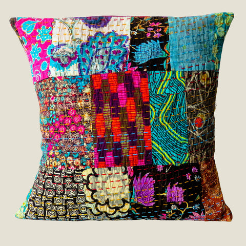 Recycled Patchwork Kantha Cushion Cover - 66