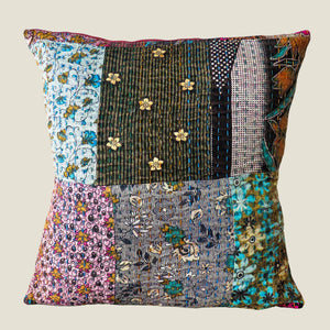 Recycled Patchwork Kantha Cushion Cover - 41