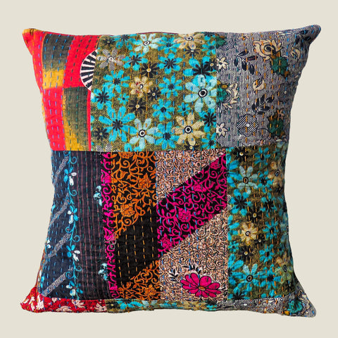 Recycled Patchwork Kantha Cushion Cover - 52