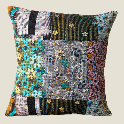 Recycled Patchwork Kantha Cushion Cover - 28