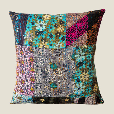 Recycled Patchwork Kantha Cushion Cover - 46