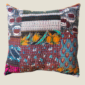 Recycled Patchwork Kantha Cushion Cover - 47