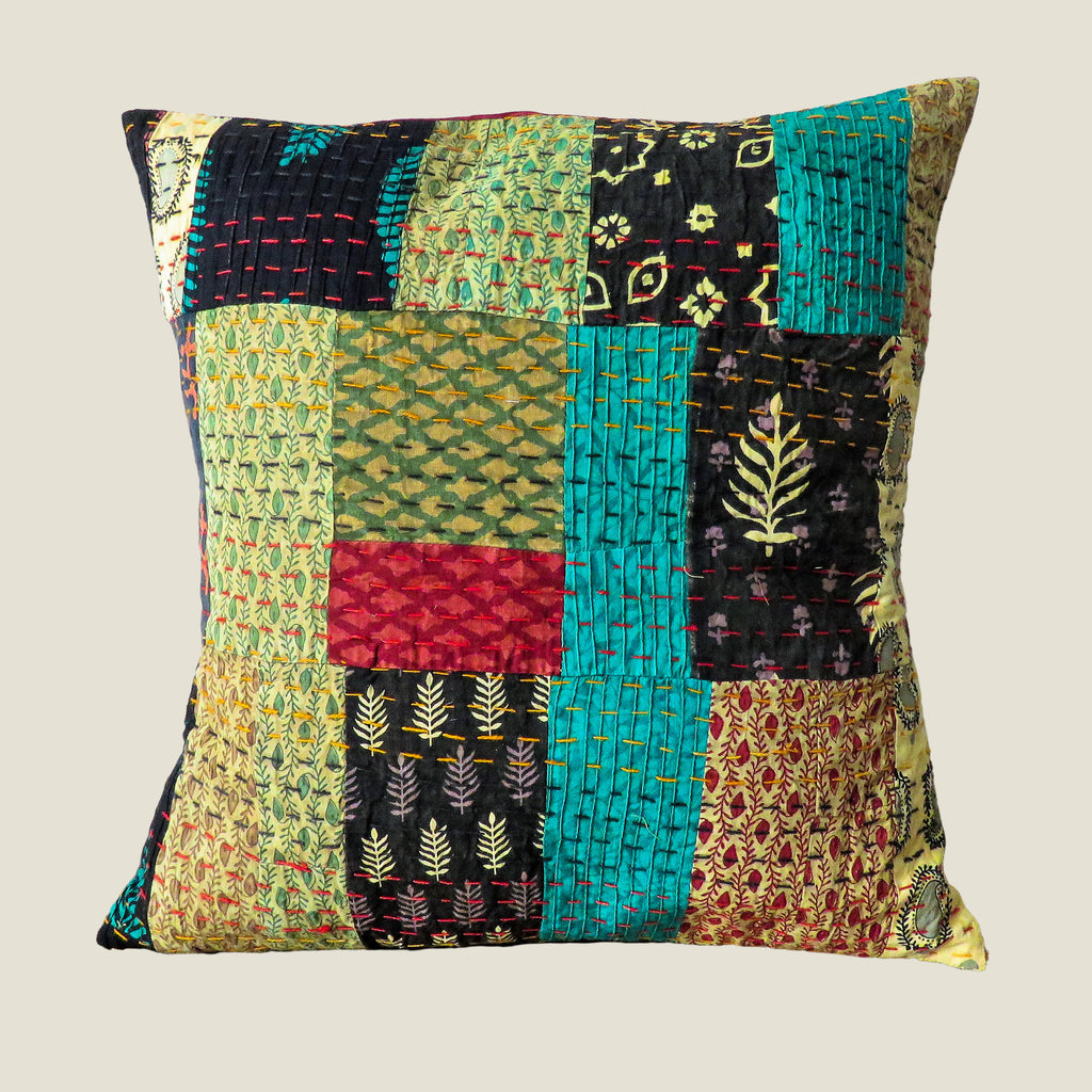 Recycled Patchwork Kantha Cushion Cover - 52