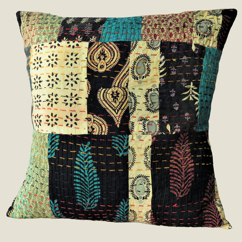 Recycled Patchwork Kantha Cushion Cover - 60
