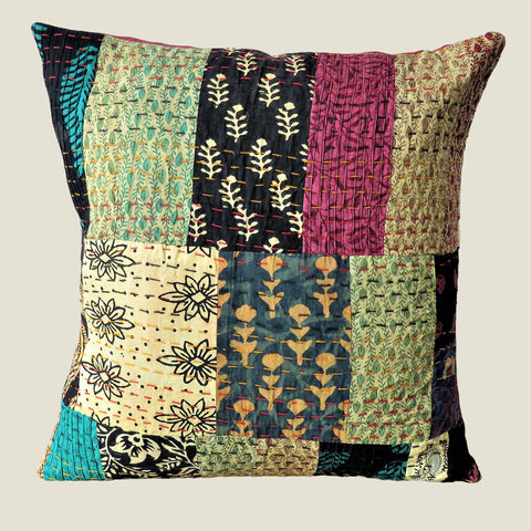 Recycled Patchwork Kantha Cushion Cover - 69
