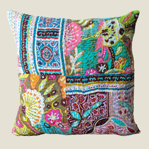 Recycled Patchwork Kantha Cushion Cover - 63