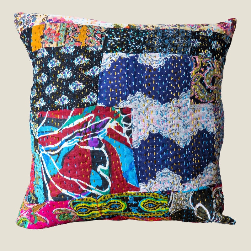 Recycled Patchwork Kantha Cushion Cover - 60