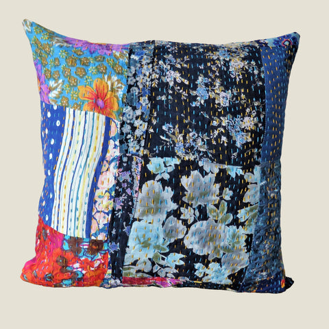 Recycled Patchwork Kantha Cushion Cover - 26