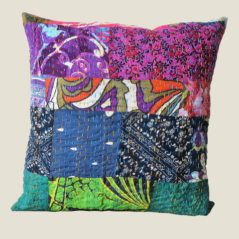 Recycled Patchwork Kantha Cushion Cover - 82