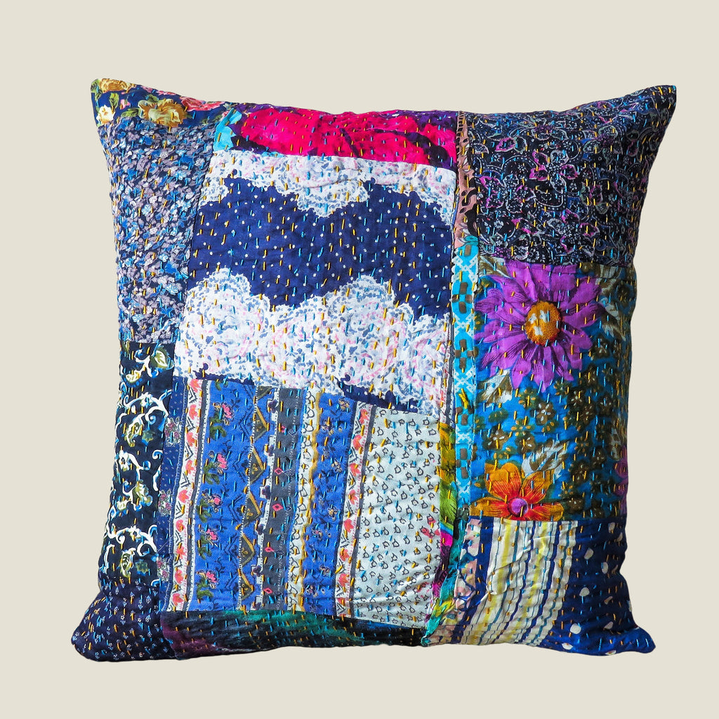 Recycled Patchwork Kantha Cushion Cover - 67