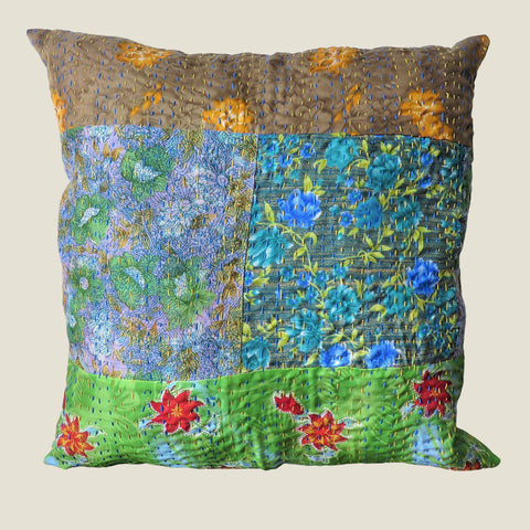 Recycled Patchwork Kantha Cushion Cover - 48