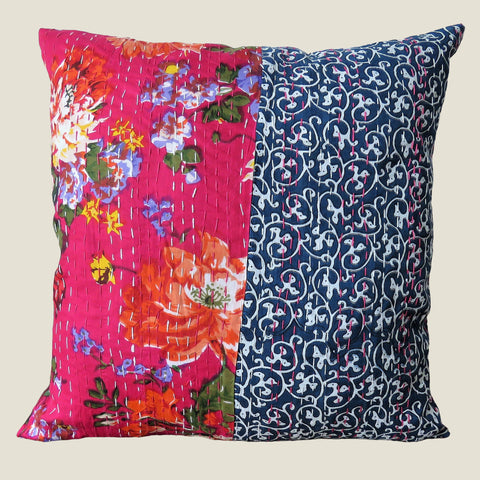 Recycled Patchwork Kantha Cushion Cover - 44