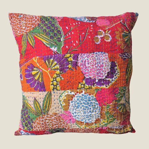 Recycled Patchwork Kantha Cushion Cover - 41
