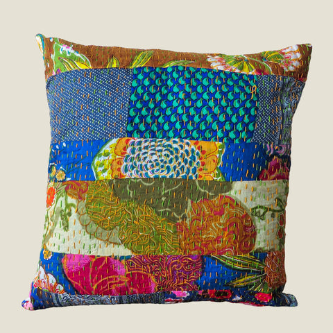 Recycled Patchwork Kantha Cushion Cover - 77