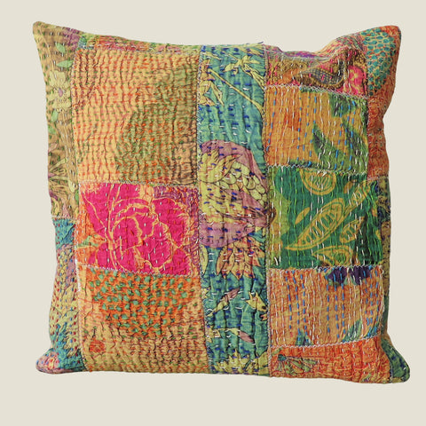 Recycled Patchwork Kantha Cushion Cover - 38