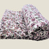 Pink Floral Kantha Bed Cover & Throw - 36