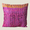 Pink Vintage Silk Kantha Cushion Cover - 09