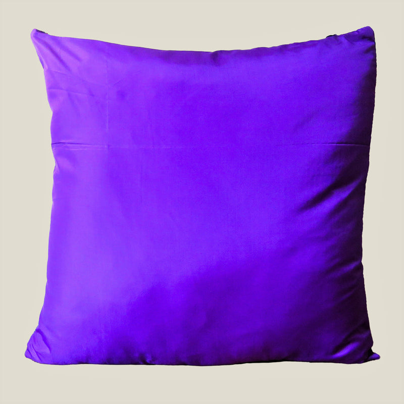 Purple Vintage Silk Kantha Cushion Cover - 04