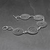 Handmade silver toned brass, five coiled rope spiral detail, adjustable bracelet designed by OMishka.