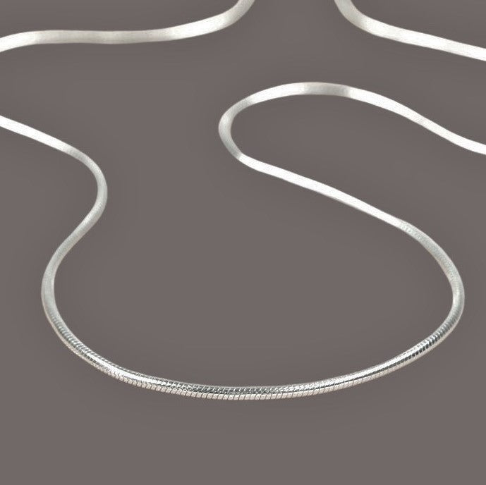 Handmade silver, simple snake chain necklace designed by OMishka.