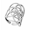 A large, adjustable solid silver, seed of life ring designed by OMishka.