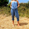 OMishka eco-friendly organic bamboo light blue yoga trousers adjustable jumpsuit