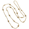 Handmade pure brass, long single strand, beaded wrap necklace designed by OMishka.