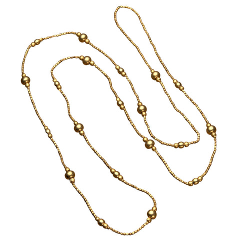 Multi Strand Pure Brass & Black Beaded Necklace