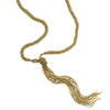 Handmade pure brass, tiny cube beaded, long double braided multi strand, tassel necklace designed by OMishka.