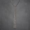 Silver braided bead, long tassel drop, multi strand necklace designed by OMishka.